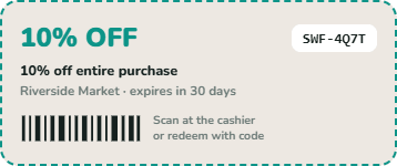 A voucher as it appears in the customer's wallet